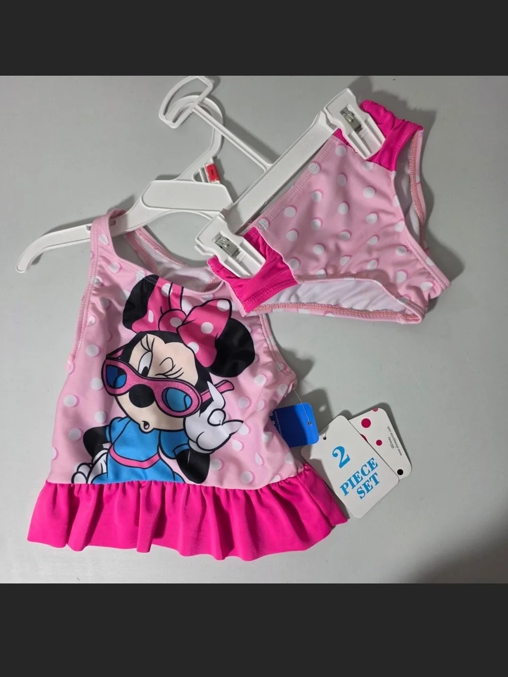 Disney Pink Polka Dot Minnie Mouse 2-Piece Swim Bikini